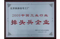 2009年荣获“中国工业行业排头兵企业”称号