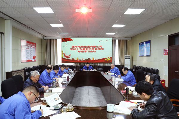 电缆集团党委理论学习中心组专题学习党的十九届五中全会精神